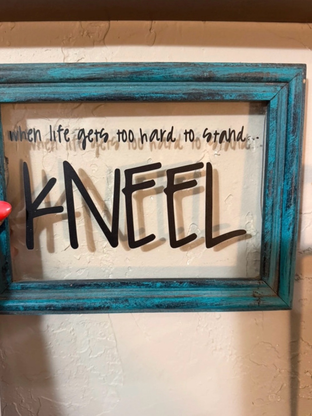 Turquoise Rustic 'KNEEL' Wall Sign by